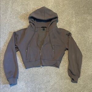 Women's Gray Cropped Hoodie
